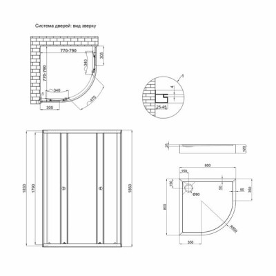 Набор Lidz душевая кабина Latwa SC80x80.SAT.LOW.GR, стекло тонир. 4 мм + поддон QT ROBIN Набор Lidz душевая кабина Latwa SC80x80.SAT.LOW.GR, стекло тонир. 4 мм + поддон QT ROBIN