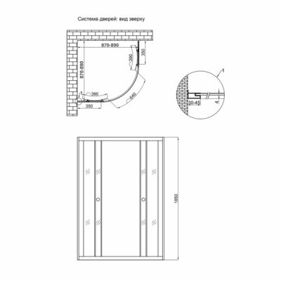Душевая кабина Lidz Wieza SC90x90.SAT.LOW.L, стекло Linie 4 мм без поддона