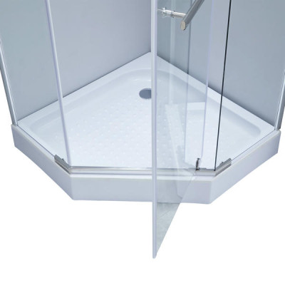 Душевая кабина Lidz Dozorca SC90x90.CRM.LOW.TR, стекло прозрачное 6 мм