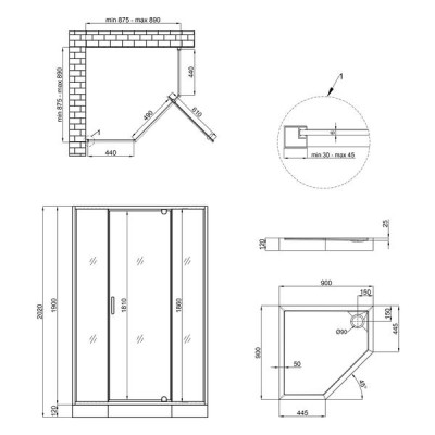 Набор Qtap душевая кабина Leo CRM10995-AC6 Clear 2020x900x900 мм + поддон Diamond 309912 90x90x12 см с сифоном Набор Qtap душевая кабина Leo CRM10995-AC6 Clear 2020x900x900 мм + поддон Diamond 309912 90x90x12 см с сифоном