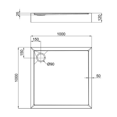 Душовий піддон Qtap Tern 301112 100x100x12 см + сифон Душовий піддон Qtap Tern 301112 100x100x12 см + сифон
