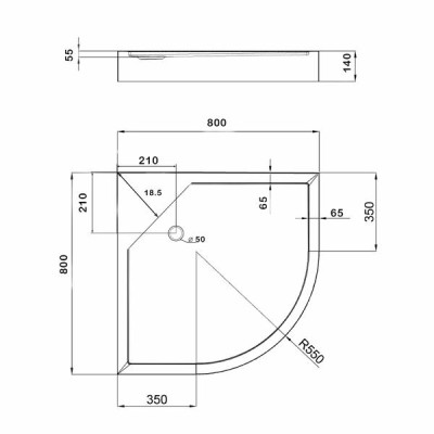 Lidz Душовий піддон KAPIELKA ST80x80x14 низький, напівкруглий, діаметр зливу 52 мм Lidz Душовий піддон KAPIELKA ST80x80x14 низький, напівкруглий, діаметр зливу 52 мм