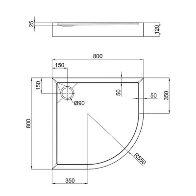 Душовий піддон Qtap Robin 308812C 80x80x12 см + сифон Душовий піддон Qtap Robin 308812C 80x80x12 см + сифон