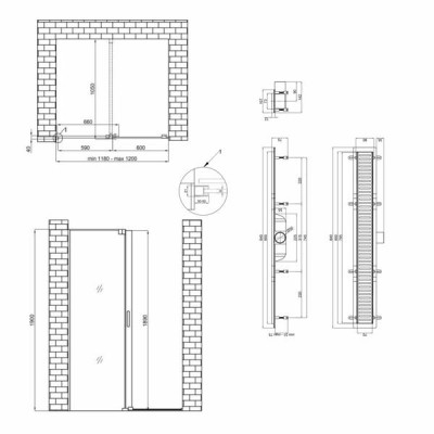 Готове рішення Qtap 15: Стіна Walk-In GLIDE, 120x190 + Лінійний трап 800 мм Готове рішення Qtap 15: Стіна Walk-In GLIDE, 120x190 + Лінійний трап 800 мм