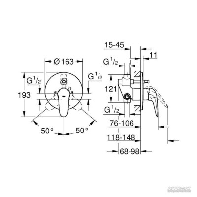 Змішувач прихованого монтажу для душу Grohe Eurostyle New 23730003 Змішувач прихованого монтажу для душу Grohe Eurostyle New 23730003