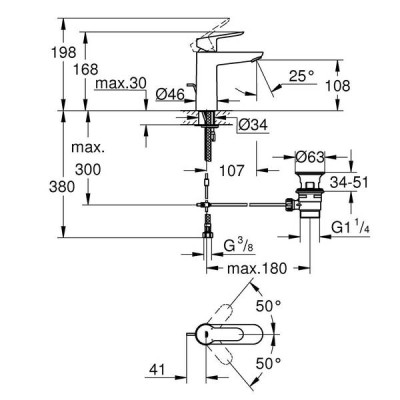 Змішувач для раковини GROHE BauEdge 23758000