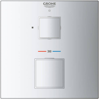 Змішувач прихованого монтажу для душу Grohe Grohtherm Cube 24153000 з термостатом, на 1 вихід, хром Змішувач прихованого монтажу для душу Grohe Grohtherm Cube 24153000 з термостатом, на 1 вихід, хром