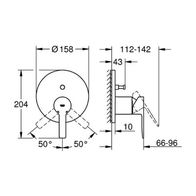 Змішувач прихованого монтажу для ванни/душу Grohe Lineare 24064001 хром Змішувач прихованого монтажу для ванни/душу Grohe Lineare 24064001 хром