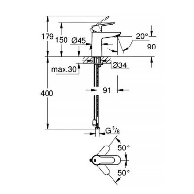 Змішувач для раковини Grohe BauEdge 23329000 хром