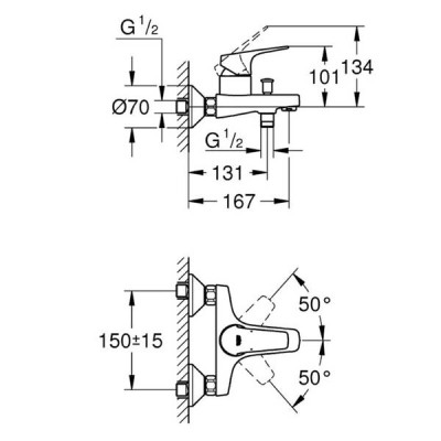 Змішувач для ванни Grohe Start Flow 23772000 Змішувач для ванни Grohe Start Flow 23772000