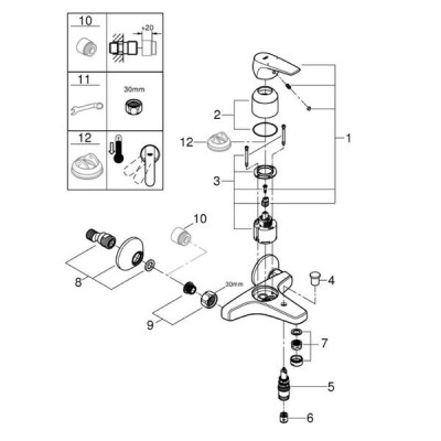 Змішувач для ванни Grohe Start Flow 23772000 Змішувач для ванни Grohe Start Flow 23772000