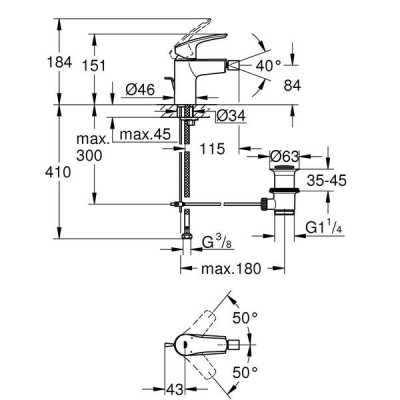Змішувач для біде Grohe Eurosmart 32929003 Змішувач для біде Grohe Eurosmart 32929003