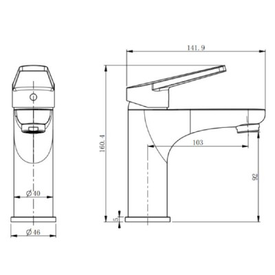 Змішувач для раковини Devit Style 17011120 без донного клапана, хром Змішувач для раковини Devit Style 17011120 без донного клапана, хром