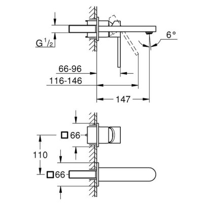 Змішувач прихованого монтажу для раковини Grohe Plus 29303DC3 M-розмір, суперсталь Змішувач прихованого монтажу для раковини Grohe Plus 29303DC3 M-розмір, суперсталь