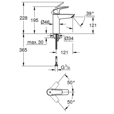 Змішувач для раковини Grohe Eurosmart 233242433 чорний матовий Змішувач для раковини Grohe Eurosmart 233242433 чорний матовий