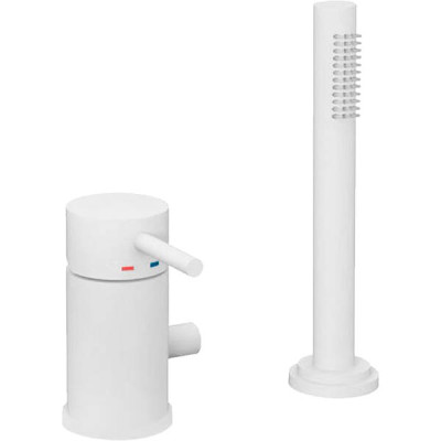 Змішувач для ванни Paffoni Light LIG048BO без виливу, білий матовий