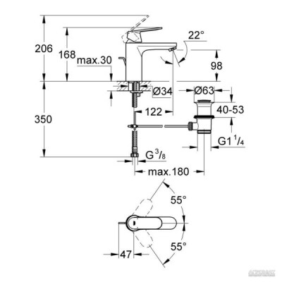 Змішувач для раковини Grohe Eurosmart Cosmopolitan 23325000 Змішувач для раковини Grohe Eurosmart Cosmopolitan 23325000