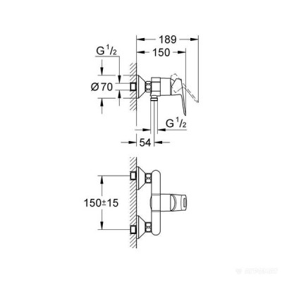 Змішувач для душу Grohe BauLoop 32816000 Змішувач для душу Grohe BauLoop 32816000