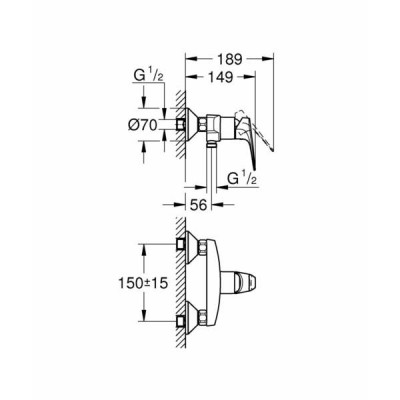 Змішувач для душу Grohe BauFlow 23632000 Змішувач для душу Grohe BauFlow 23632000