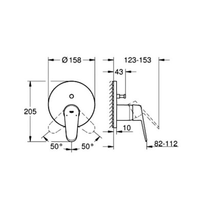 Змішувач прихованого монтажу для ванни/душу Grohe Eurodisc Cosmopolitan 24056002 хром Змішувач прихованого монтажу для ванни/душу Grohe Eurodisc Cosmopolitan 24056002 хром