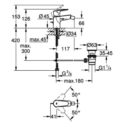 Змішувач для біде Grohe BauEdge 23331001 хром Змішувач для біде Grohe BauEdge 23331001 хром