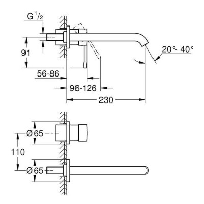 Змішувач прихованого монтажу для раковини Grohe Essence 29193001 L-розмір, хром Змішувач прихованого монтажу для раковини Grohe Essence 29193001 L-розмір, хром