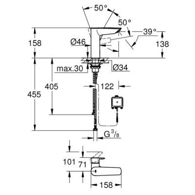 Змішувач для раковини Grohe Eurosmart 23975003 з інфрачервоною електронікою Змішувач для раковини Grohe Eurosmart 23975003 з інфрачервоною електронікою