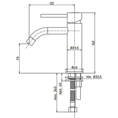 Змішувач для раковини Paffoni Light LIG071MG колір - mercury grey