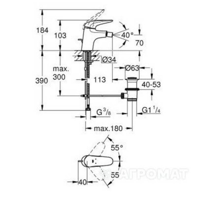 Змішувач для біде Grohe Eurostyle 23720003 Змішувач для біде Grohe Eurostyle 23720003