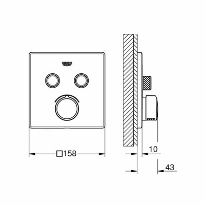 Змішувач прихованого монтажу для душу Grohe SmartControl 29148000 зовнішня частина Змішувач прихованого монтажу для душу Grohe SmartControl 29148000 зовнішня частина
