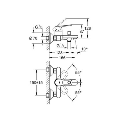 Змішувач для ванни Grohe BauLoop 23603000 Змішувач для ванни Grohe BauLoop 23603000