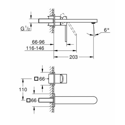 Змішувач прихованого монтажу для раковини Grohe Plus 29306003 зовнішня частина Змішувач прихованого монтажу для раковини Grohe Plus 29306003 зовнішня частина
