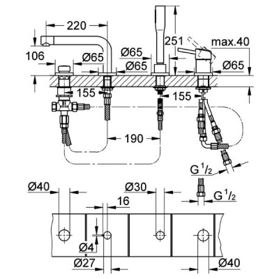Змішувач для ванни Grohe Concetto 19576002 хром Змішувач для ванни Grohe Concetto 19576002 хром