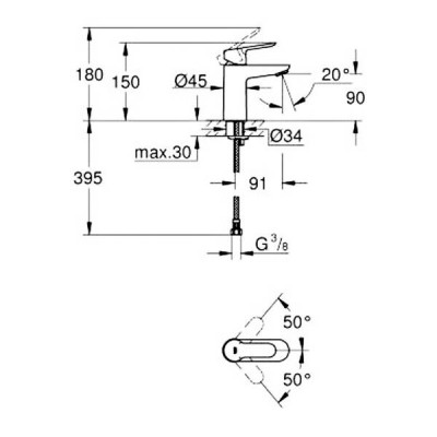 Змішувач для раковини Grohe BauEdge 23330000 хром