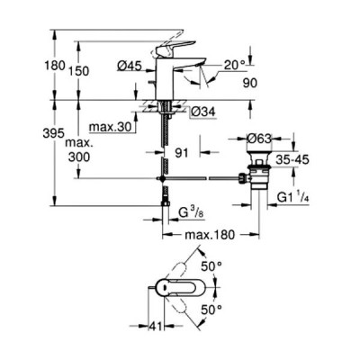 Змішувач для раковини Grohe BauEdge 23328000 хром