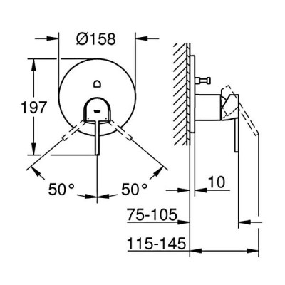 Змішувач прихованого монтажу для ванни/душу Grohe Plus 24060DC3 суперсталь Змішувач прихованого монтажу для ванни/душу Grohe Plus 24060DC3 суперсталь