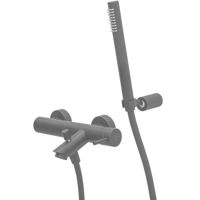 Змішувач для ванни Paffoni Light LIG 023 MG з ручним душем, колір - mercury grey