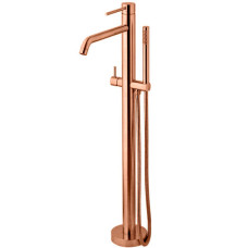 Змішувач для ванни Paffoni Light LIG 032 RMSP підлоговий з ручним душем, колір - brushed copper