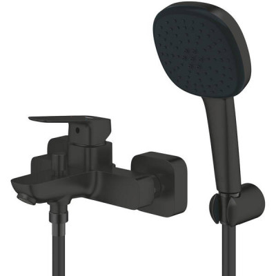 Змішувач для ванни Grohe Cubeo 1018142430 з ручним душем, чорний матовий Змішувач для ванни Grohe Cubeo 1018142430 з ручним душем, чорний матовий