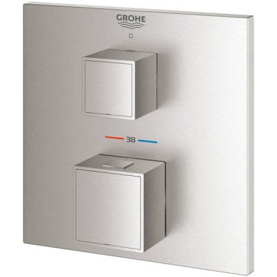 Змішувач прихованого монтажу для душу Grohe Grohtherm Cube 24153DC0 з термостатом, на 1 вихід, суперсталь Змішувач прихованого монтажу для душу Grohe Grohtherm Cube 24153DC0 з термостатом, на 1 вихід, суперсталь
