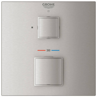 Змішувач прихованого монтажу для душу Grohe Grohtherm Cube 24153DC0 з термостатом, на 1 вихід, суперсталь Змішувач прихованого монтажу для душу Grohe Grohtherm Cube 24153DC0 з термостатом, на 1 вихід, суперсталь