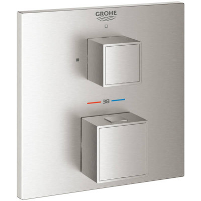 Змішувач прихованого монтажу для душу Grohe Grohtherm Cube 24153DC0 з термостатом, на 1 вихід, суперсталь