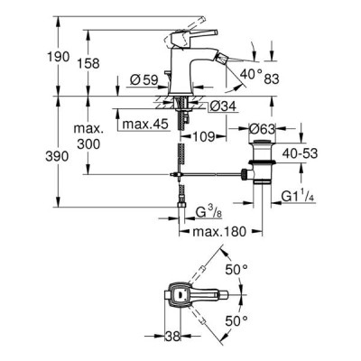 Змішувач для біде Grohe Grandera 23315000 Змішувач для біде Grohe Grandera 23315000