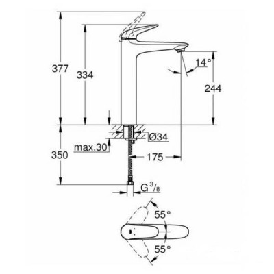 Змішувач для раковини Grohe Eurostyle 23719lS3