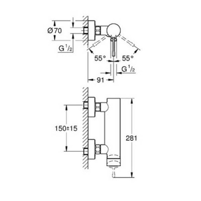 Змішувач для душу Grohe Essence 33636001 Змішувач для душу Grohe Essence 33636001