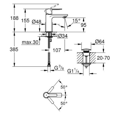 Змішувач для раковини Grohe Lineare New 23791001