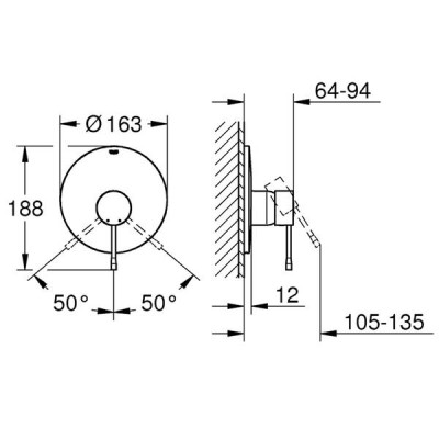 Змішувач прихованого монтажу для душу Grohe Essenсe 19286DC1 суперсталь Змішувач прихованого монтажу для душу Grohe Essenсe 19286DC1 суперсталь