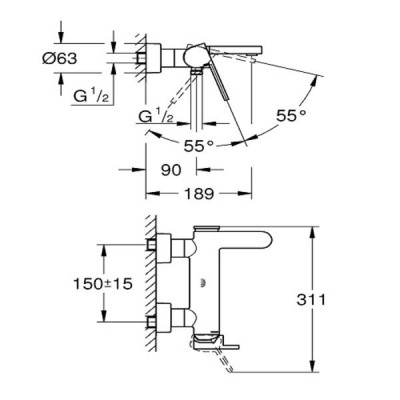 Змішувач для ванни Grohe Plus 33553003