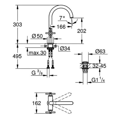 Змішувач для раковини Grohe Atrio 21019003 хром