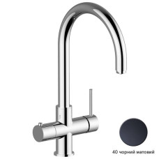 Змішувач для кухні Cisal Nuova City AquaPura CV000985.40 з краном для очищеної води, чорний матовий